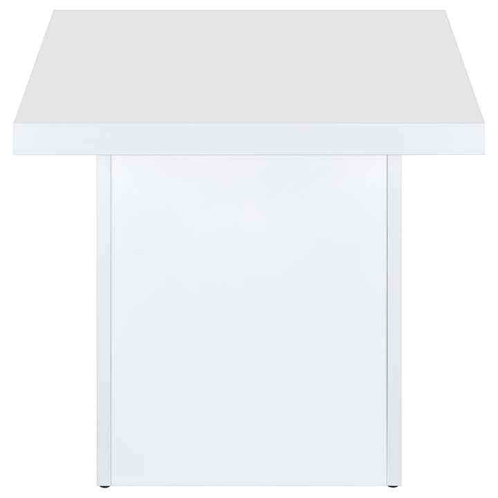 Devar - 3 Piece Square Coffee End Table Set - White High Gloss