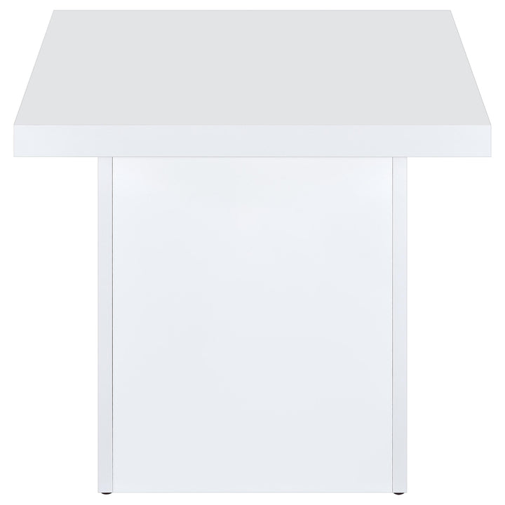 Devar - 3 Piece Square Coffee End Table Set - White High Gloss