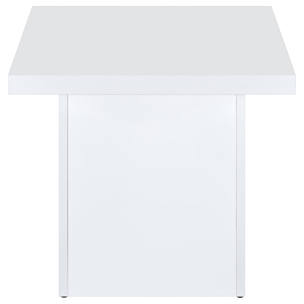 Devar - 3 Piece Square Coffee End Table Set - White High Gloss