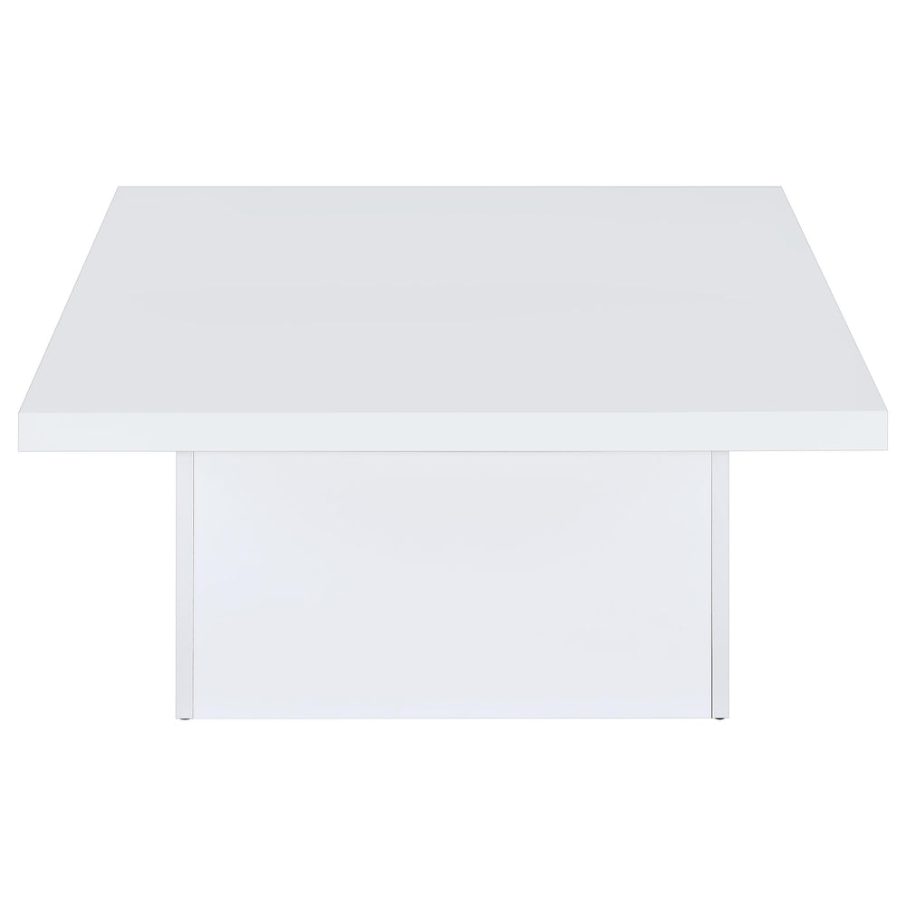 Devar - 3 Piece Square Coffee End Table Set - White High Gloss