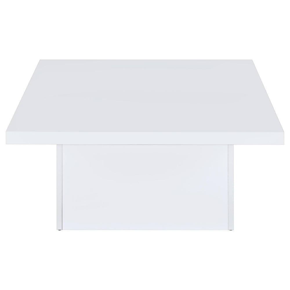 Devar - 3 Piece Square Coffee End Table Set - White High Gloss