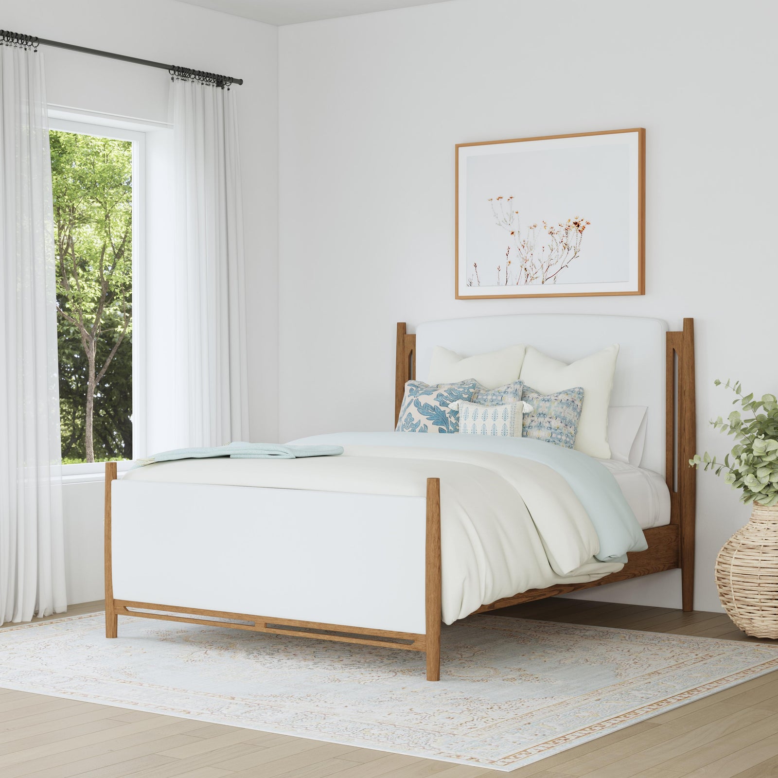 Verona Queen Upholstered Bed White
