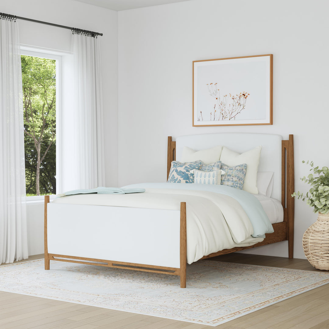 Verona Queen Upholstered Bed White