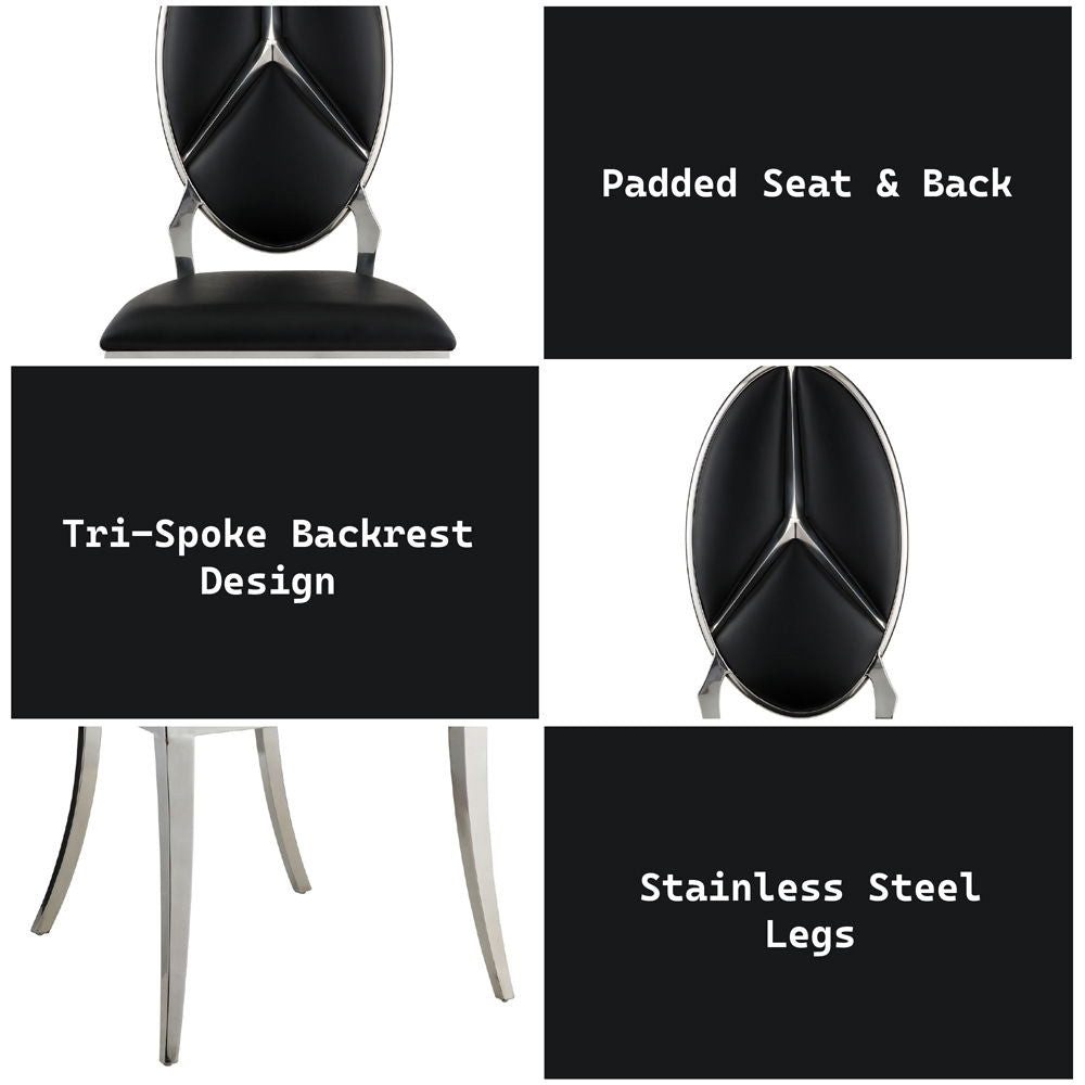 Cyrene - Side Chair Set of 2) - Black Synthetic Leather