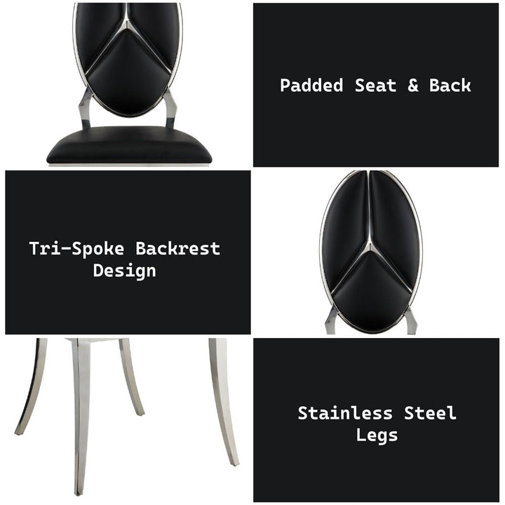 Cyrene - Side Chair Set of 2) - Black Synthetic Leather