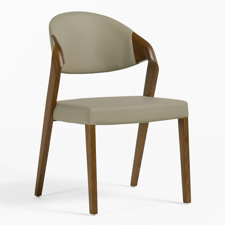 Arlo Mid-Century Beige & Walnut Dining Chair (Set of 2)