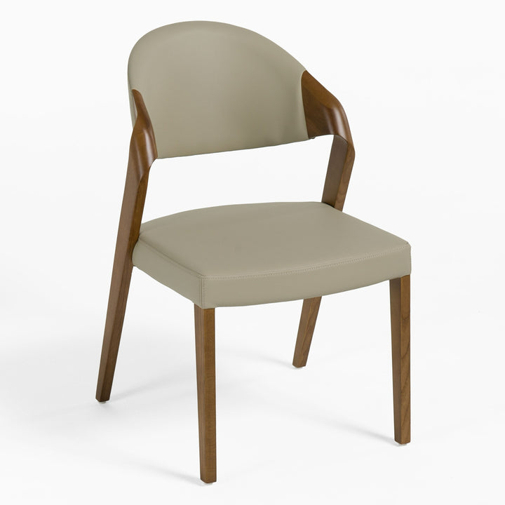 Arlo Mid-Century Beige & Walnut Dining Chair (Set of 2)