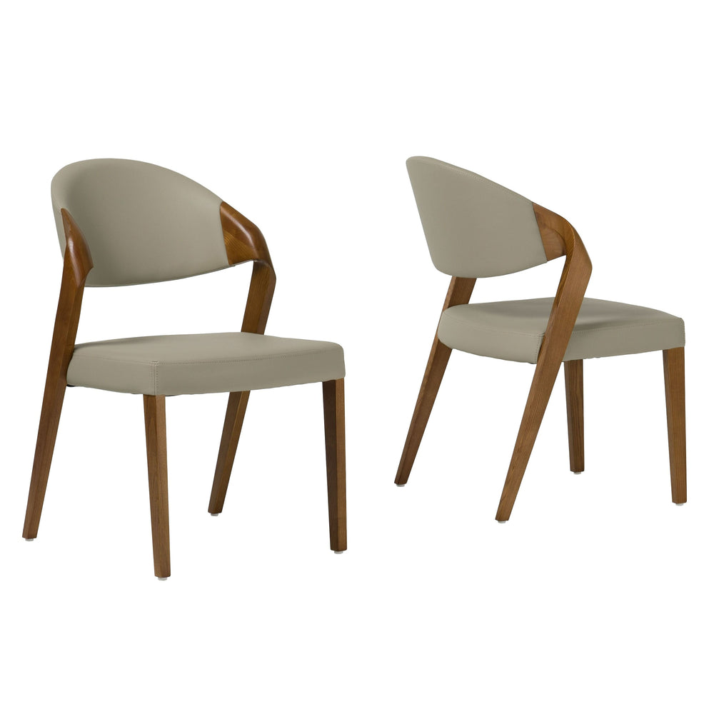 Arlo Mid-Century Beige & Walnut Dining Chair (Set of 2) - View 3