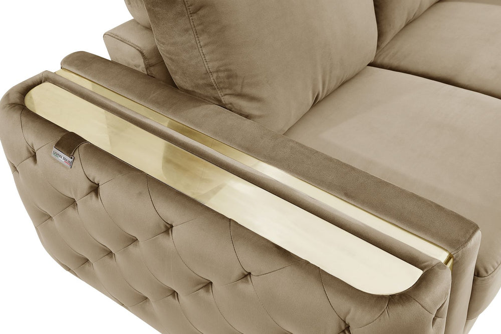 DivanItalia 1051 Sofa in Velvet Fabric - Cream