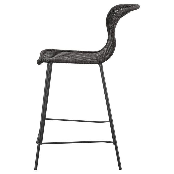 Mckinley - Faux Rattan Metal Counter Chair  - Brown