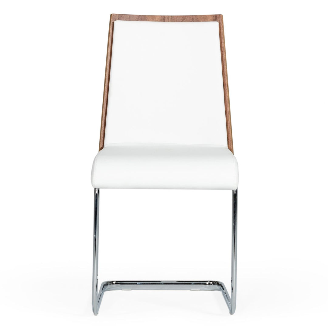 Morgan  Modern White & Walnut Dining Chair (Set of 2)