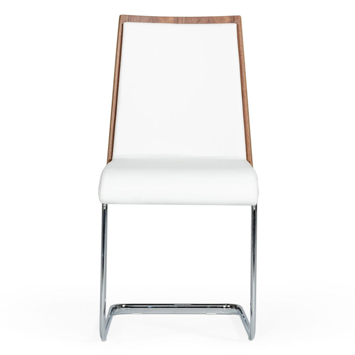 Morgan  Modern White & Walnut Dining Chair (Set of 2)