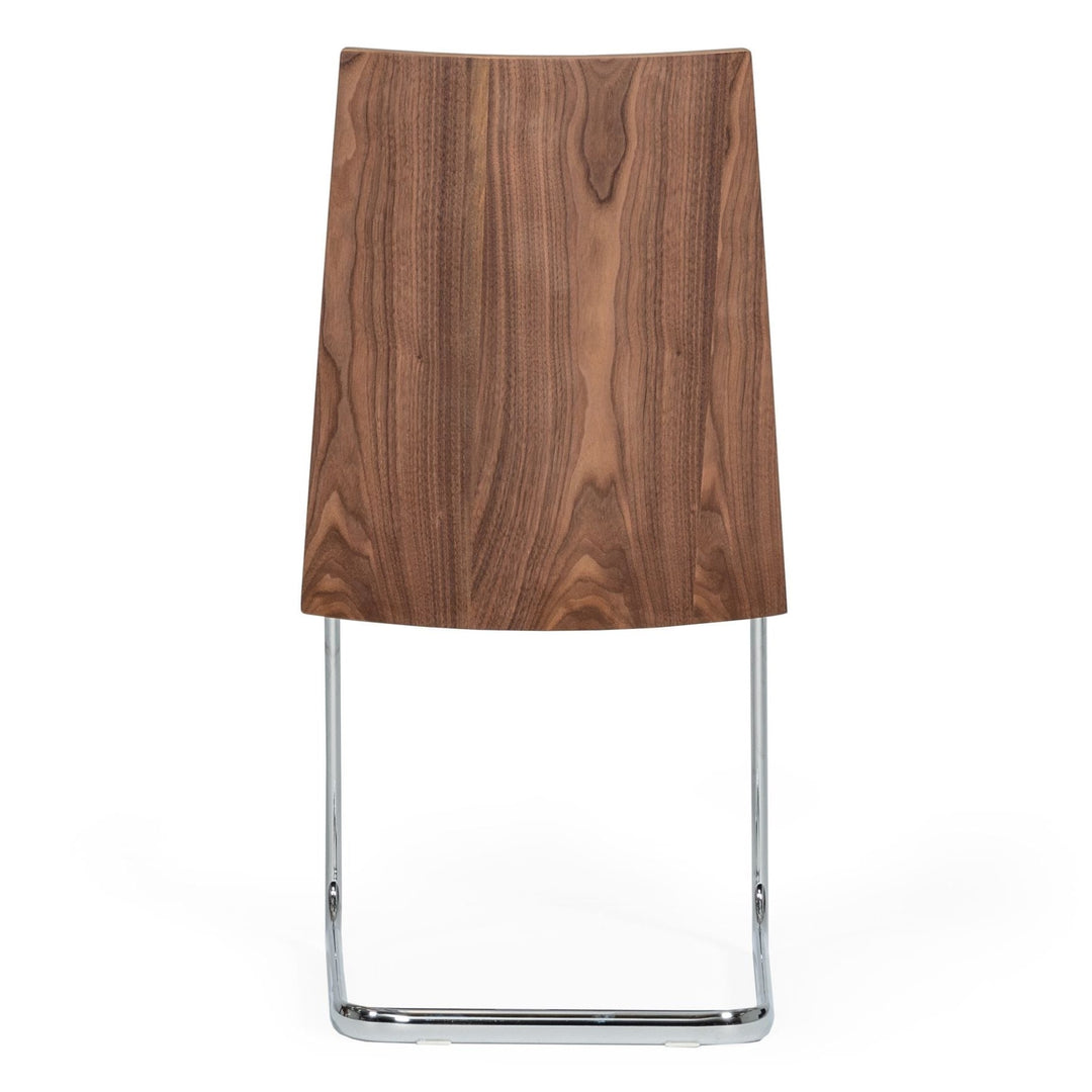 Morgan  Modern White & Walnut Dining Chair (Set of 2)