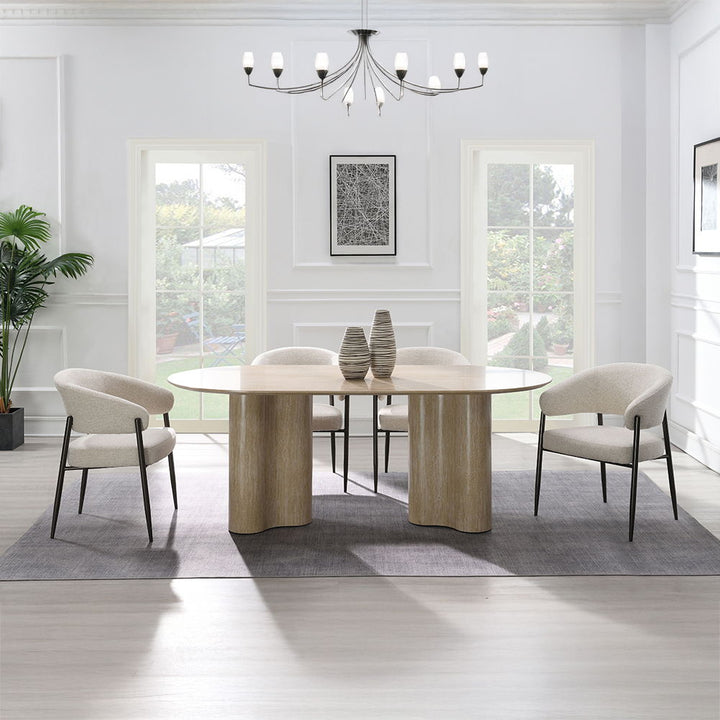 Jirina - Dining Table - Travertine Pattern