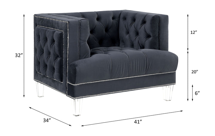 Ansario - Chair - Charcoal Velvet