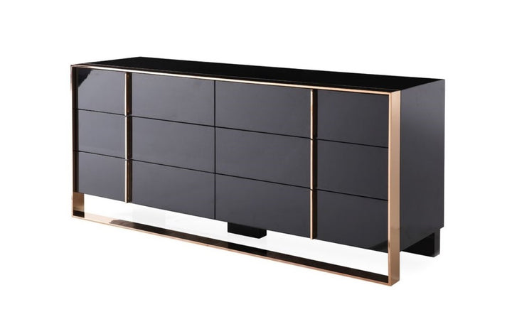 Cartier Modern Black &amp; Rosegold Dresser