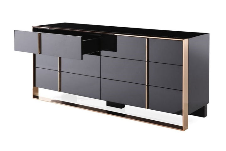 Cartier Modern Black &amp; Rosegold Dresser