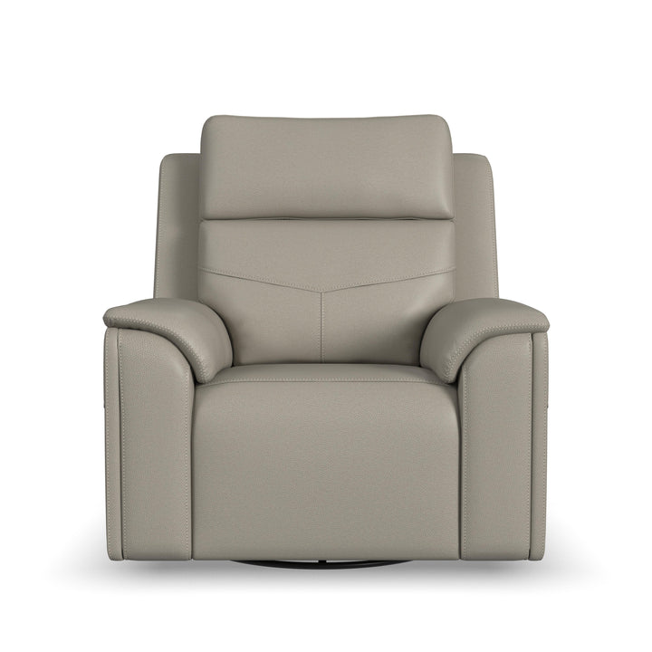 Vernon Fabric Power Swivel Gliding Recliner with Power Headrest, Lumbar, Heat &amp; Massage in Dove Grey