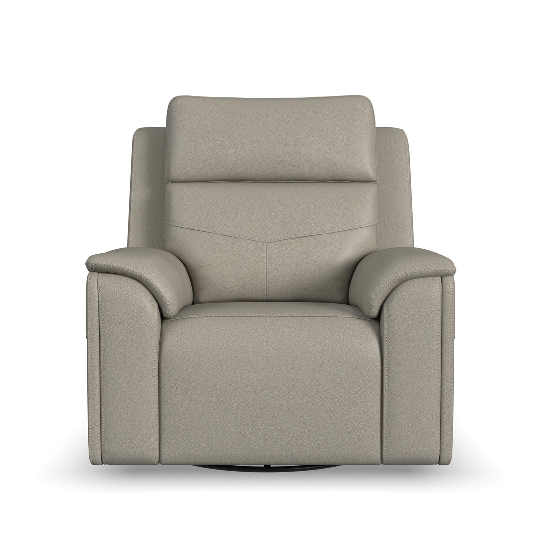Vernon  Power Swivel Gliding Recliner With Power Headrest, Lumbar, Heat & Massage  Dove Gray