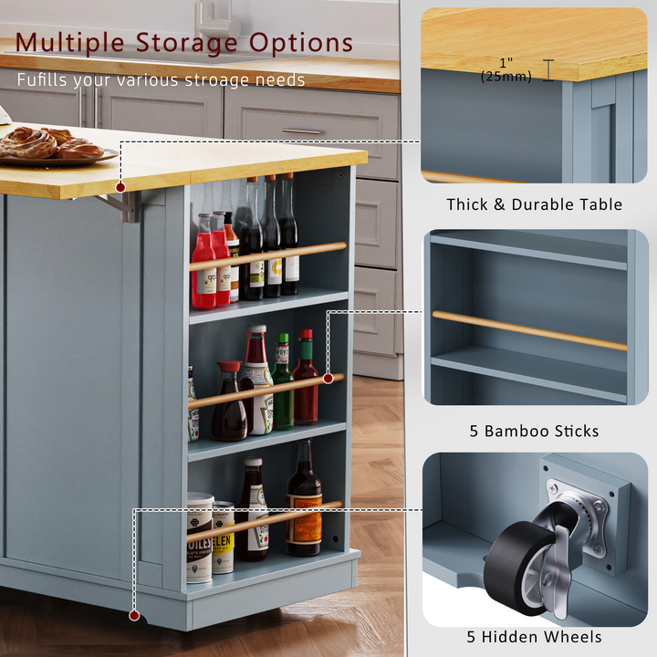53-inch-blue-kitchen-island-cart-with-drop-leaf-and-power-outlet