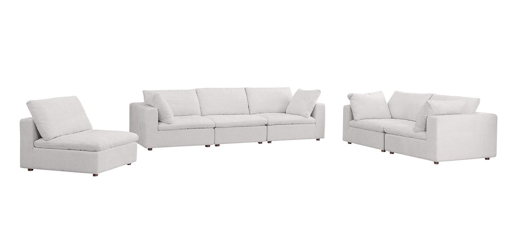 DivanItalia 1100 3-Piece Sofa Set – Top-Grain Italian Leather with Ottoman - Pearl
