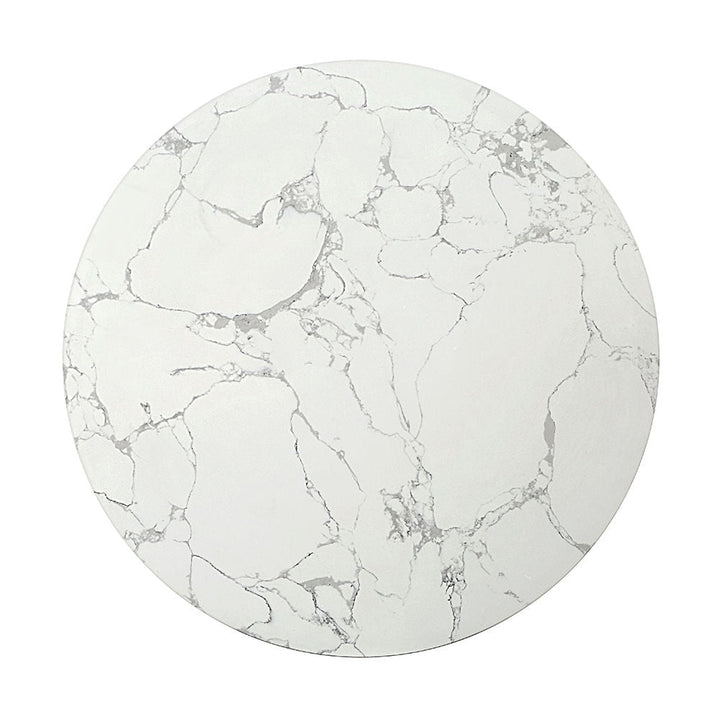 Clayten - Coffee Table - White Natural Marble Top & Espresso