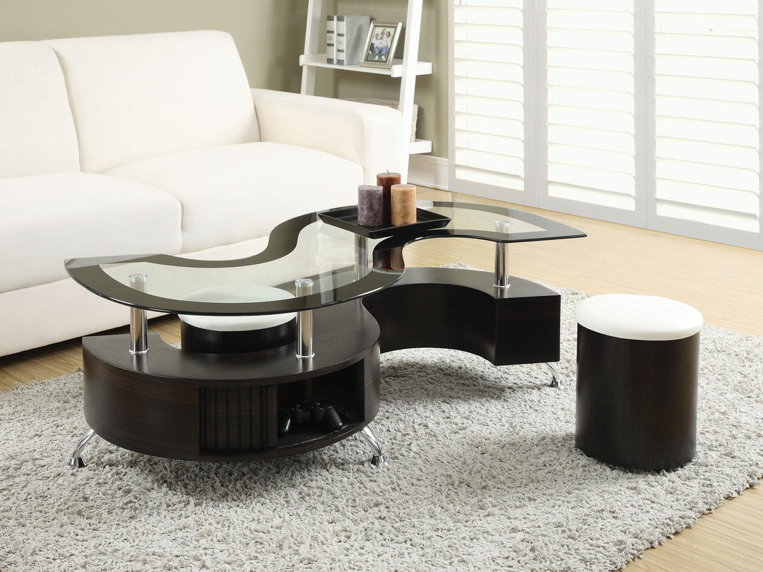 Coaster Furniture 720218 Buckley 3-piece Coffee Table and Stools Set Cappuccino