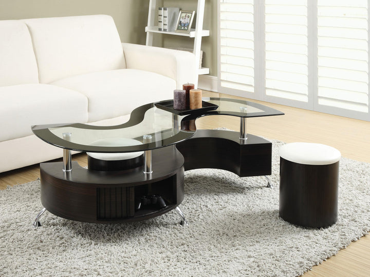 Coaster Furniture 720218 Buckley 3-piece Coffee Table and Stools Set Cappuccino