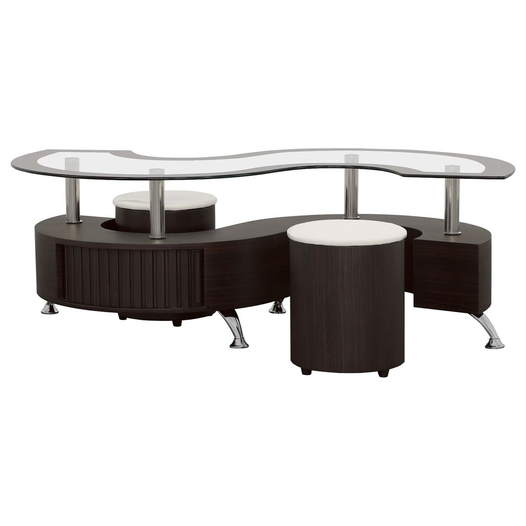 Coaster Furniture 720218 Buckley 3-piece Coffee Table and Stools Set Cappuccino