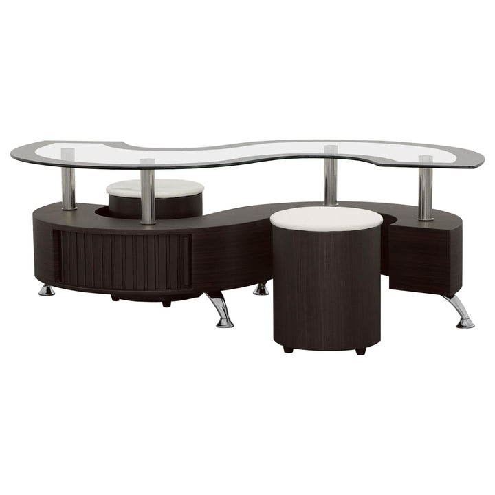 Coaster Furniture 720218 Buckley 3-piece Coffee Table and Stools Set Cappuccino