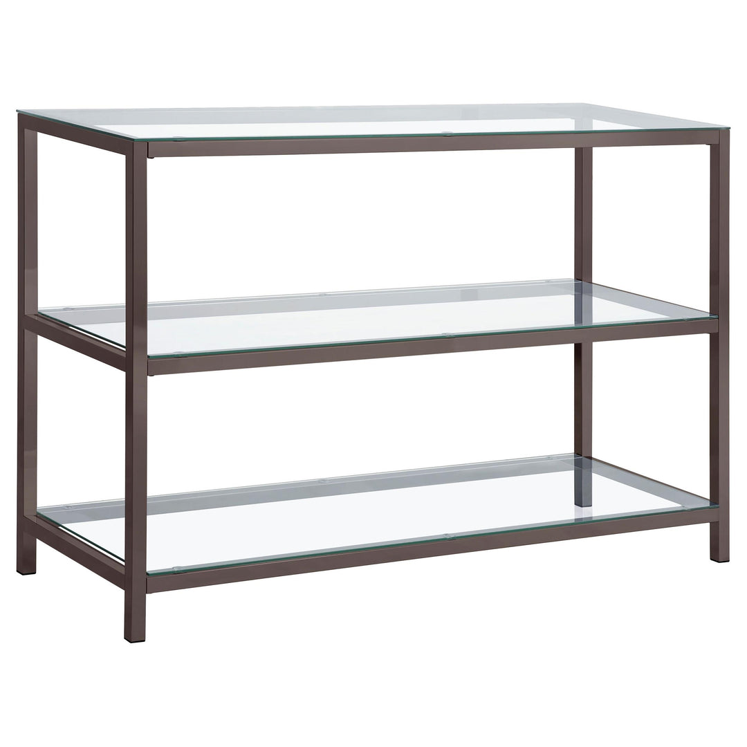Coaster Furniture 720229 Trini 2-shelf Glass Top Entryway Console Table Black Nickel