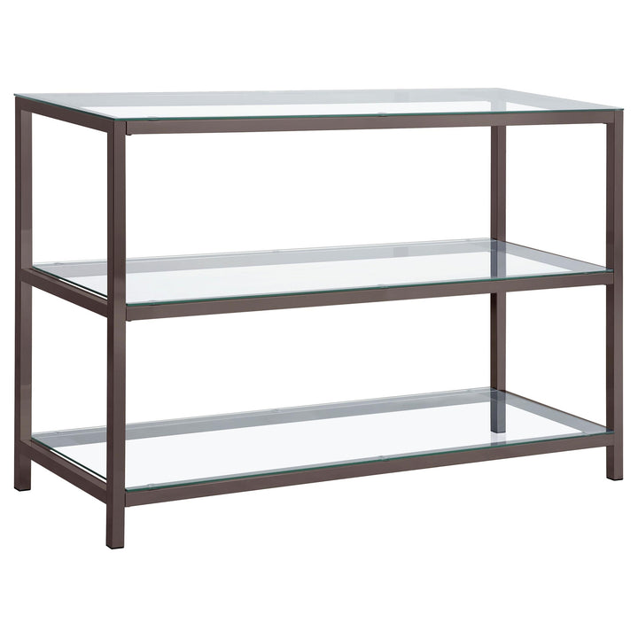 Coaster Furniture 720229 Trini 2-shelf Glass Top Entryway Console Table Black Nickel