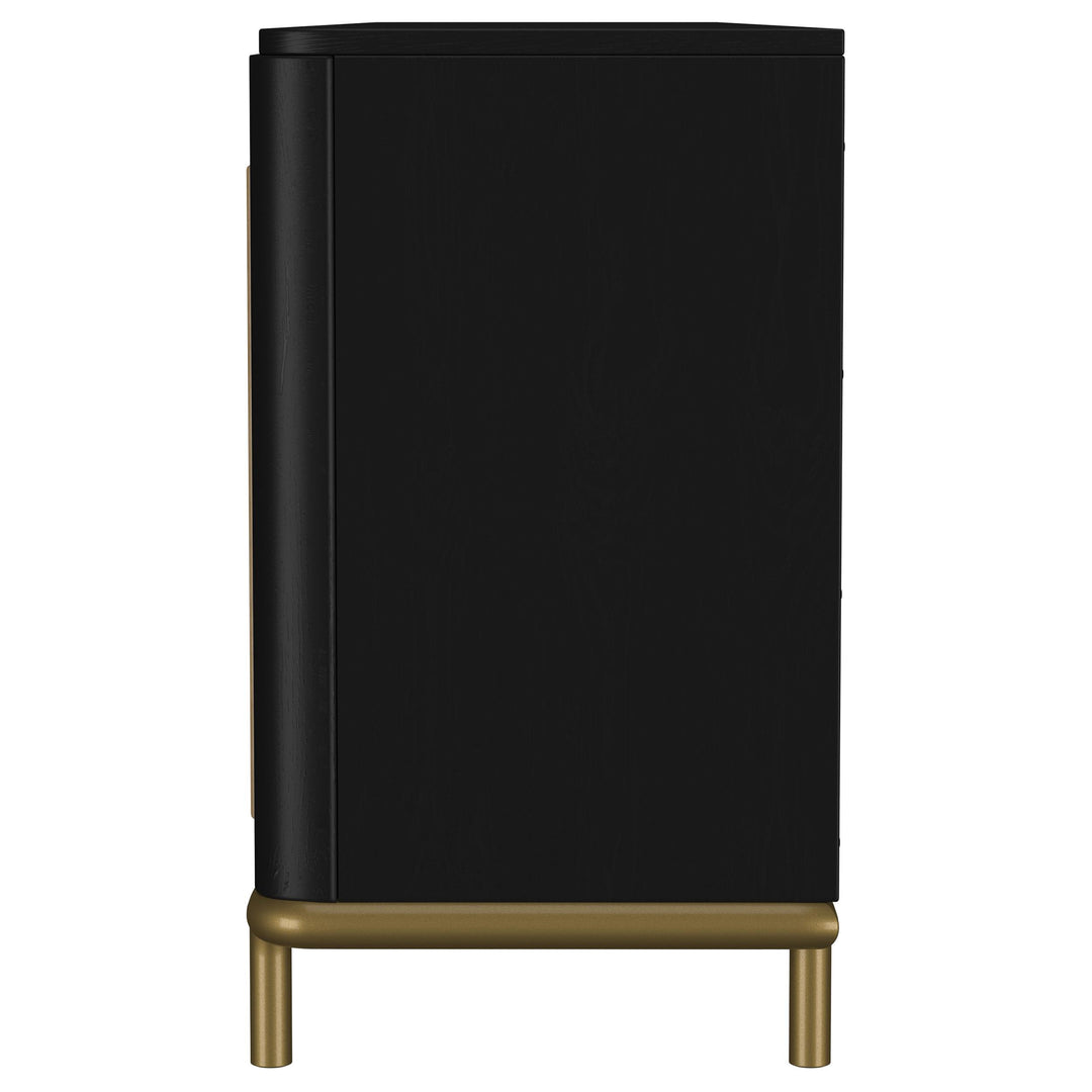 Coaster Furniture 720263 Arini Rattan Cane 2-door TV Stand Media Console Black