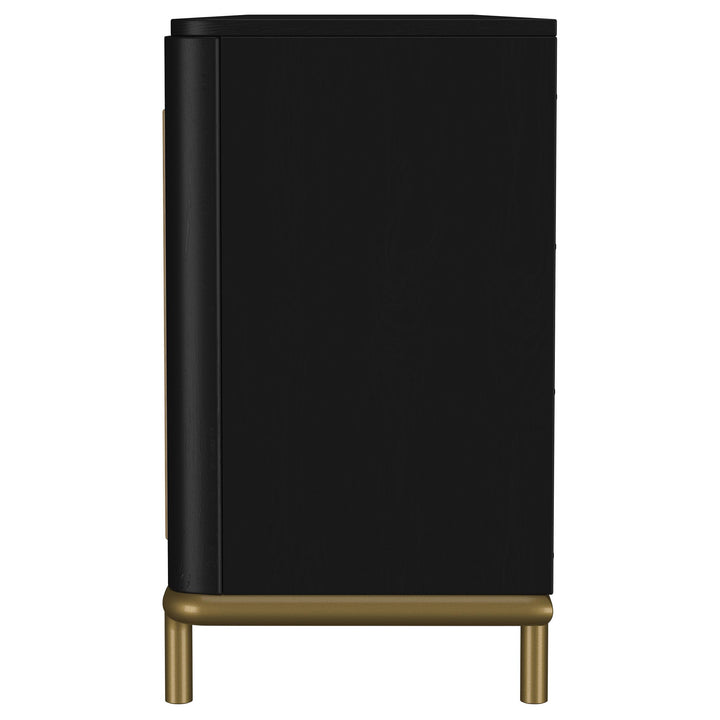 Coaster Furniture 720263 Arini Rattan Cane 2-door TV Stand Media Console Black