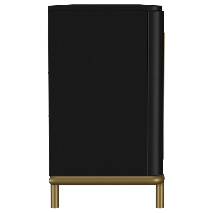 Coaster Furniture 720263 Arini Rattan Cane 2-door TV Stand Media Console Black