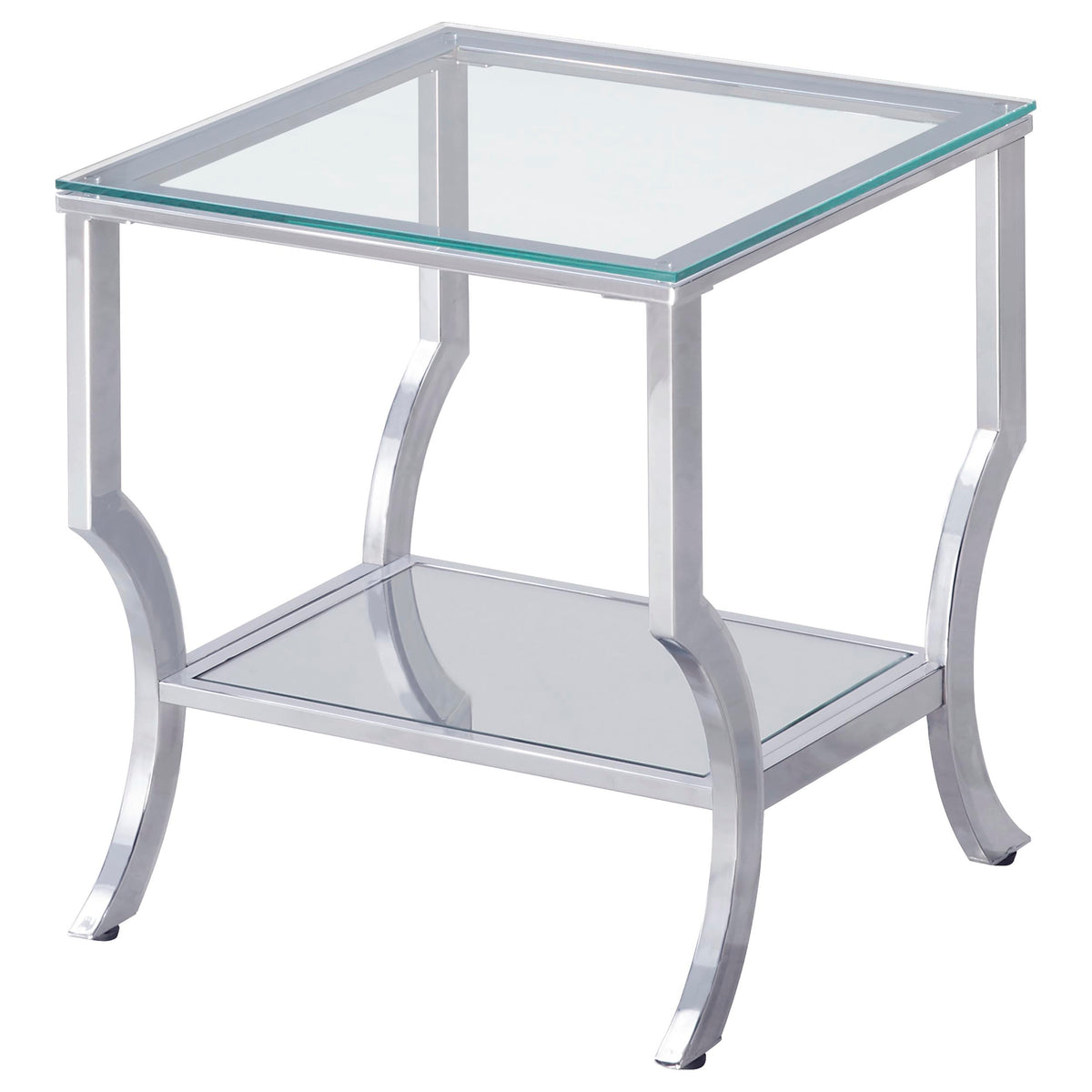 Saide - 2 Piece Glass Top Coffee And End Table Set - Chrome