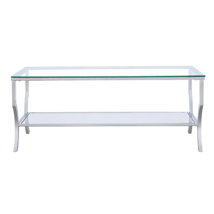 Coaster Furniture 720338 Saide Rectangular Glass Top Coffee Table Chrome