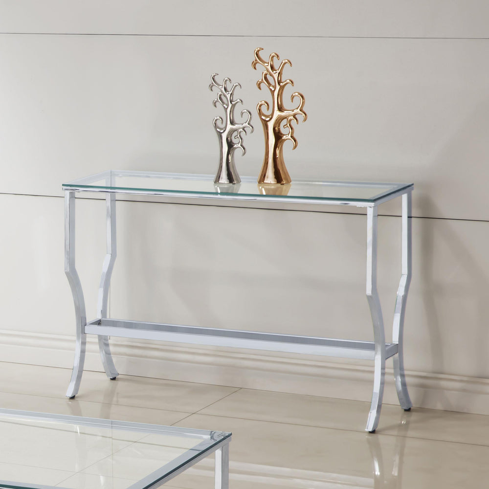 Coaster Furniture 720339 Saide Rectangular Glass Top Entryway Console Table Chrome