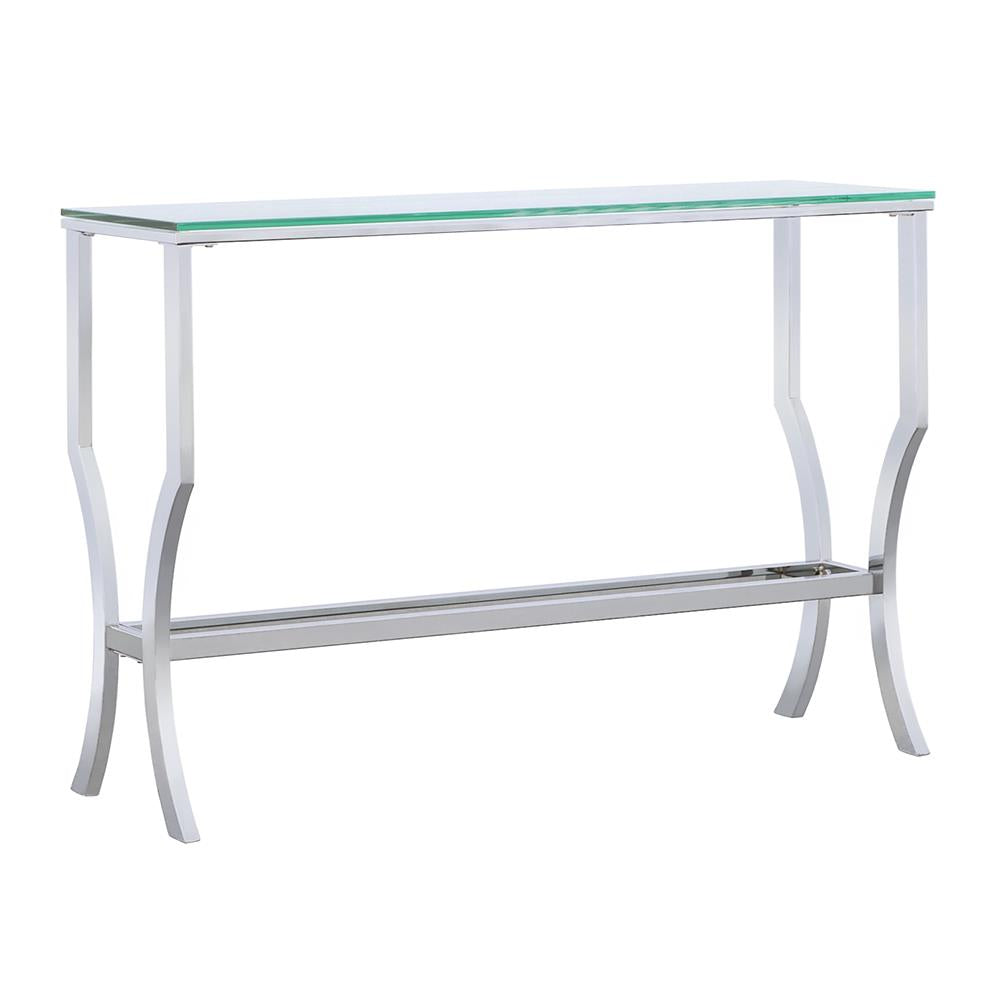 Coaster Furniture 720339 Saide Rectangular Glass Top Entryway Console Table Chrome