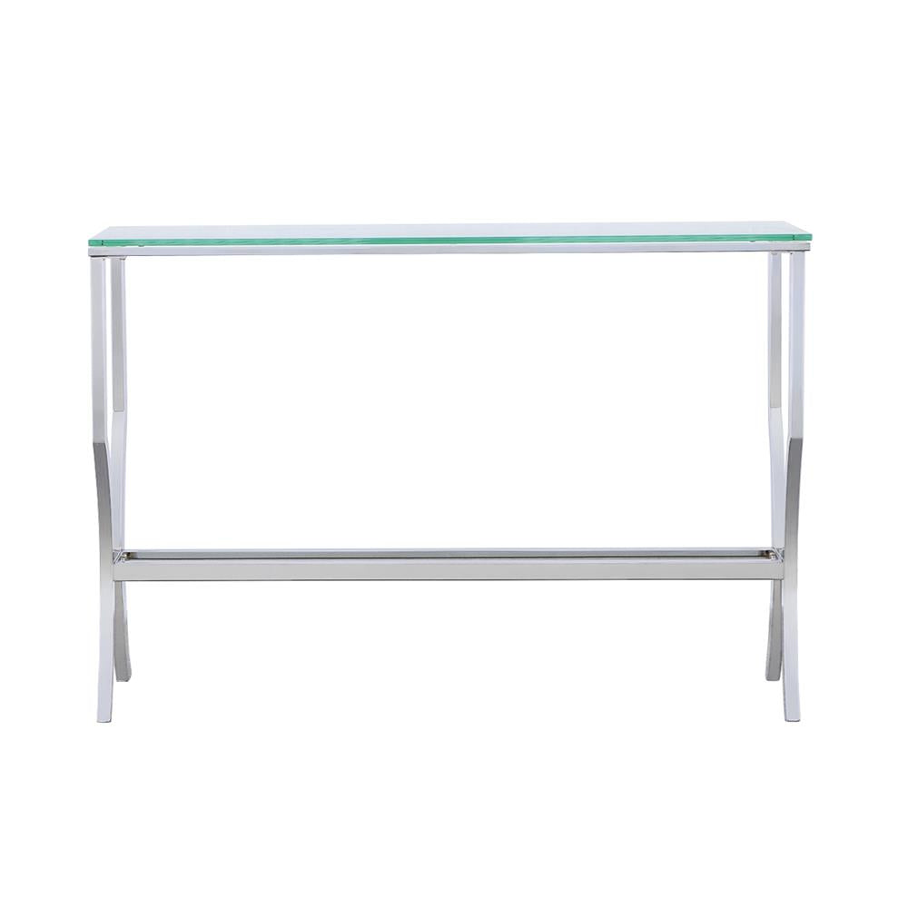 Coaster Furniture 720339 Saide Rectangular Glass Top Entryway Console Table Chrome