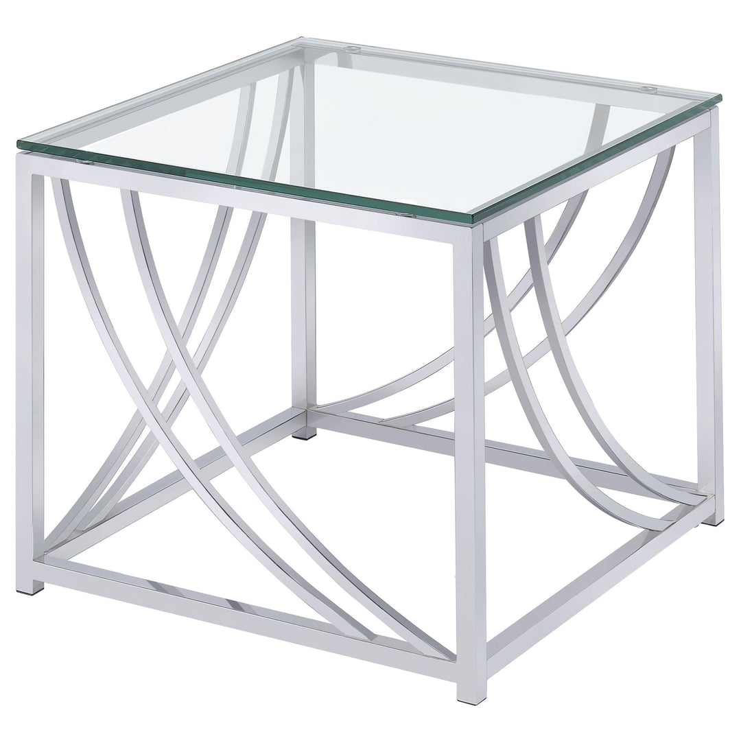 Coaster Furniture 720497 Lille Square Glass Top Side End Table Chrome