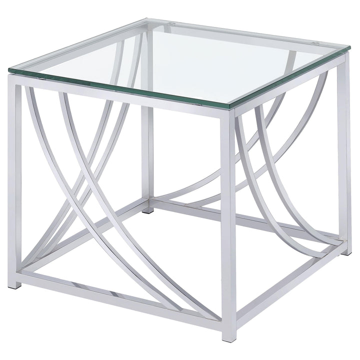 Coaster Furniture 720497 Lille Square Glass Top Side End Table Chrome