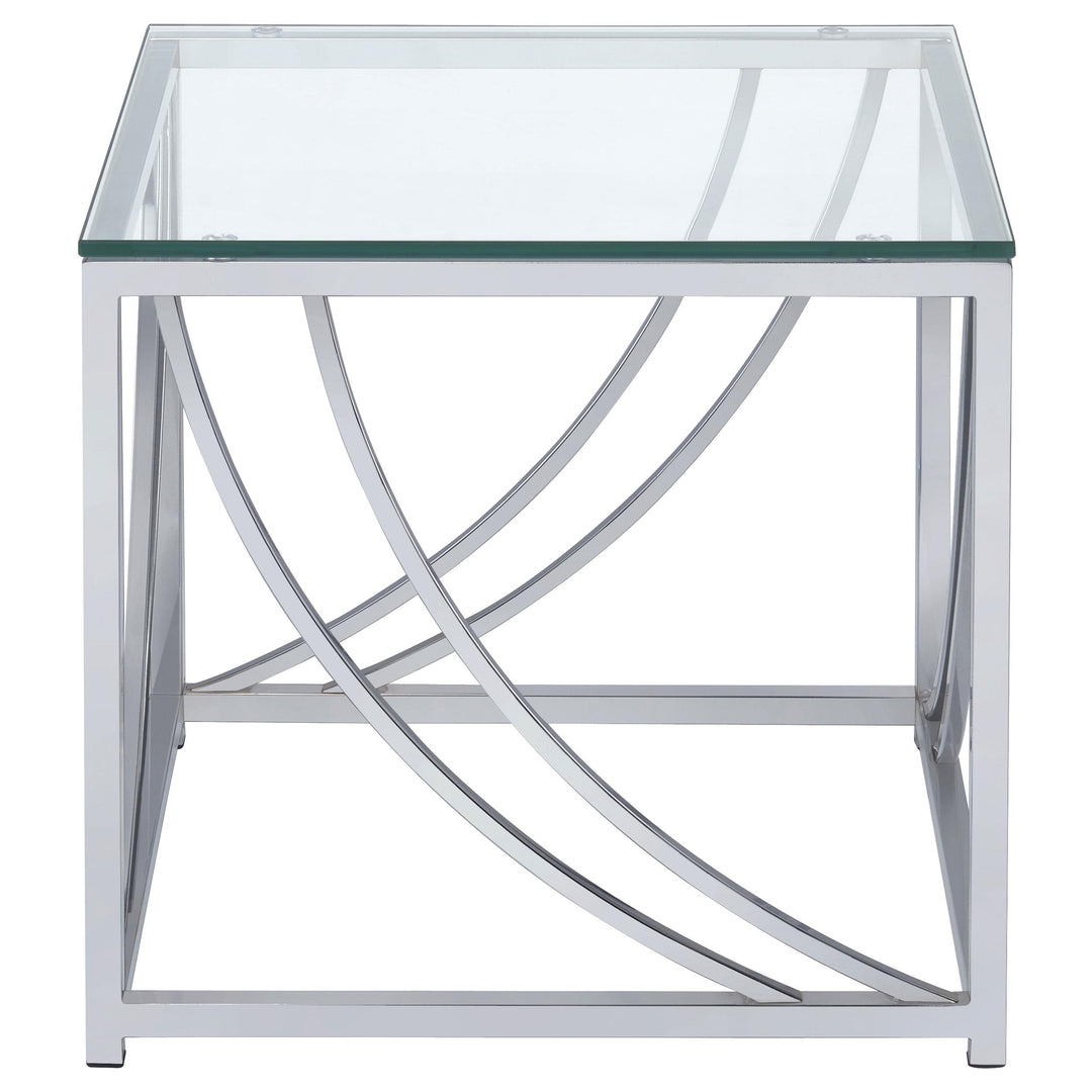 Coaster Furniture 720497 Lille Square Glass Top Side End Table Chrome