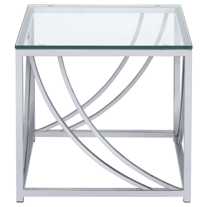 Coaster Furniture 720497 Lille Square Glass Top Side End Table Chrome