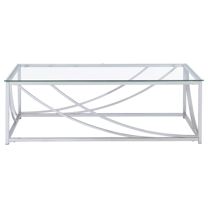 Lille - 2 Piece Glass Top Coffee And End Table Set - Chrome