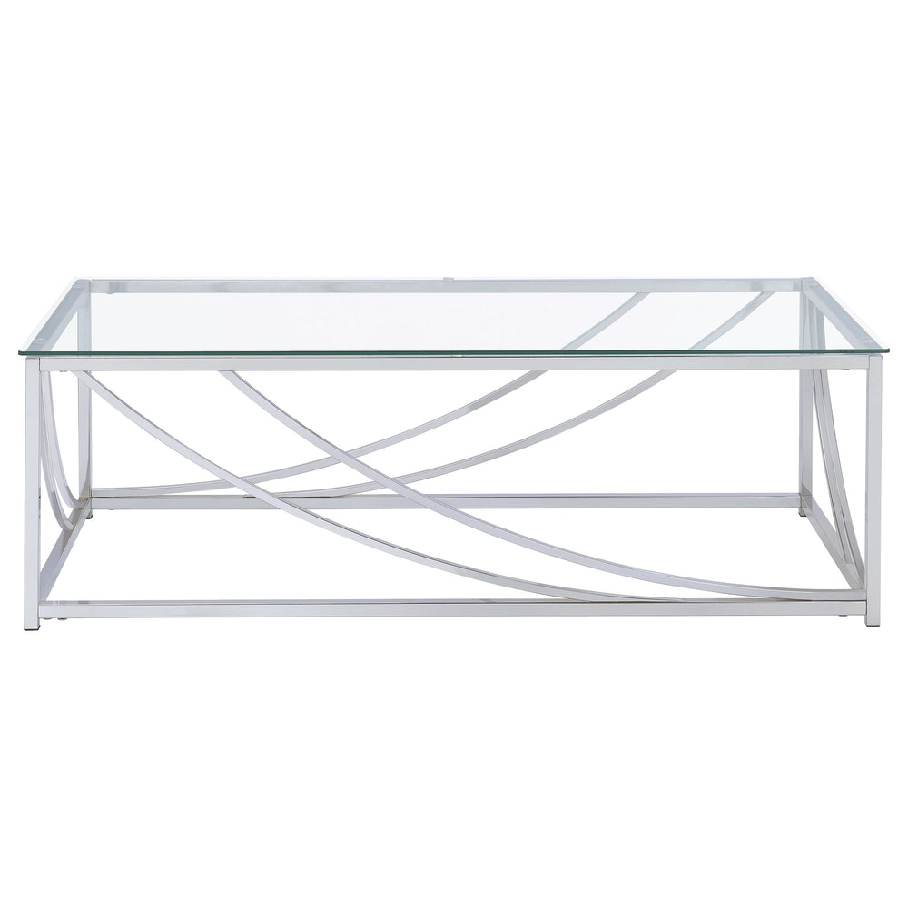 Lille - 2 Piece Glass Top Coffee And End Table Set - Chrome