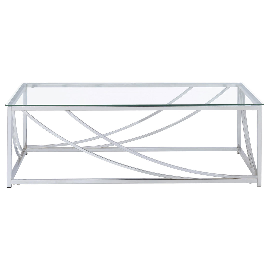 Coaster Furniture 720498 Lille Rectangular Glass Top Coffee Table Chrome