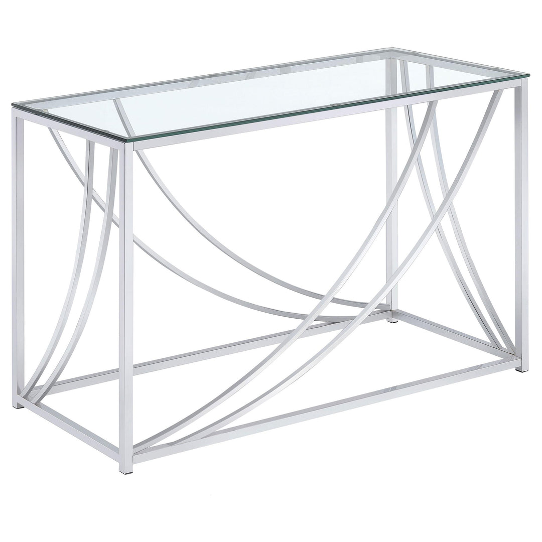 Coaster Furniture 720499 Lille Glass Top Entryway Sofa Console Table Accents Chrome