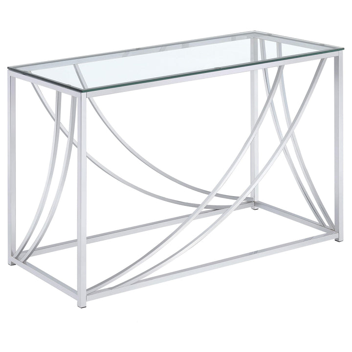Coaster Furniture 720499 Lille Glass Top Entryway Sofa Console Table Accents Chrome