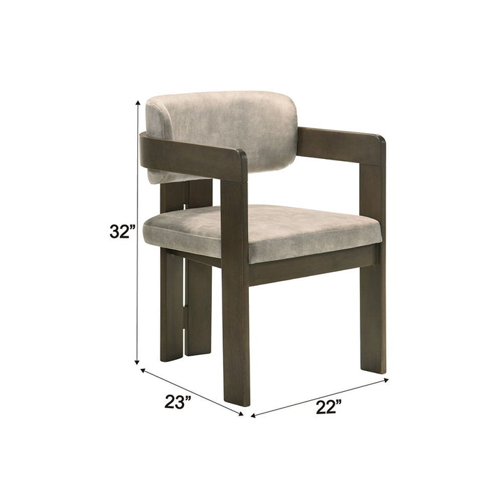 Destin - Side Chair - Light Gray Fabric & Walnut